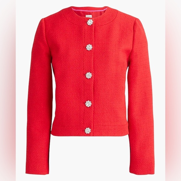 J. Crew Tweed lady jacket with jeweled buttons - Picture 1 of 6